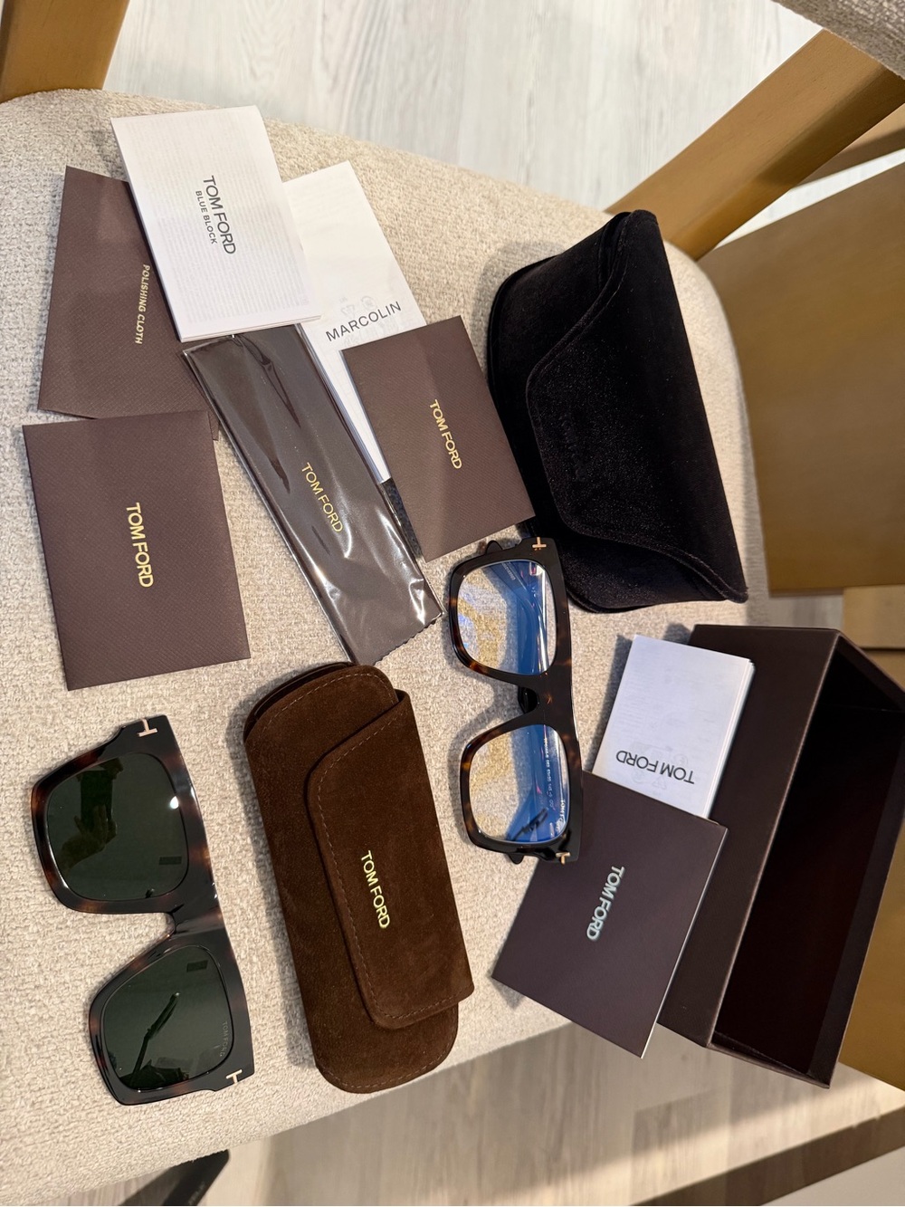 Tom Ford 2 in 1 dark havanna optical/ Sunglasses with Cases